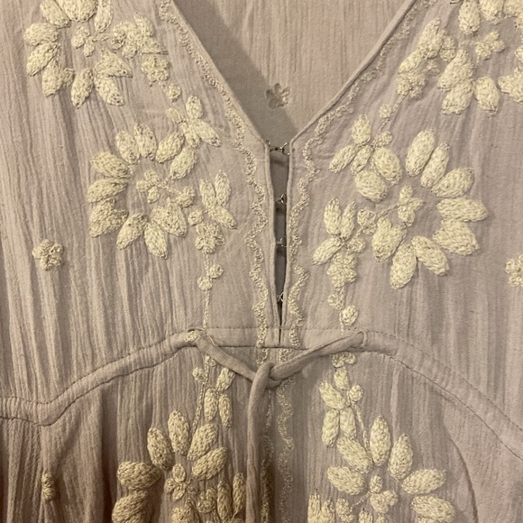 Free People Periwinkle Hook & Eye Closure Prairie Milkmaid Maxi Dress A13 - Picture 3 of 6